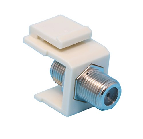 RiteAV Coax Cable F Type Keystone Jack Coupler Connector Female to Female - Ivory