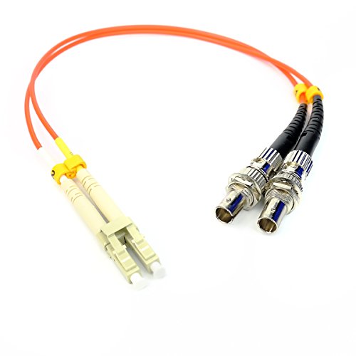 1ft Fiber Optic Adapter Cable LC (Male) to ST (Female) Multimode 50/125 Duplex