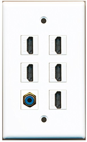 RiteAV - 5 HDMI 1 Port RCA Blue Wall Plate
