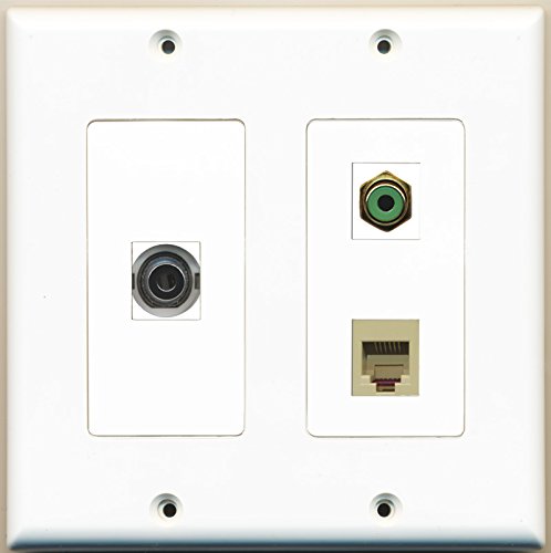 RiteAV - 1 Port RCA Green 1 Port Phone RJ11 RJ12 Beige 1 Port 3.5mm - 2 Gang Wall Plate