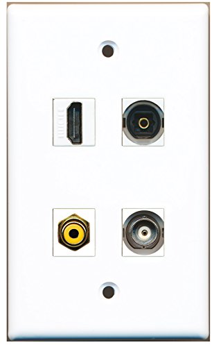 RiteAV - 1 Port HDMI 1 Port RCA Yellow 1 Port Toslink 1 Port BNC Wall Plate
