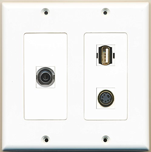 RiteAV - 1 Port USB A-A 1 Port S-Video 1 Port 3.5mm - 2 Gang Wall Plate