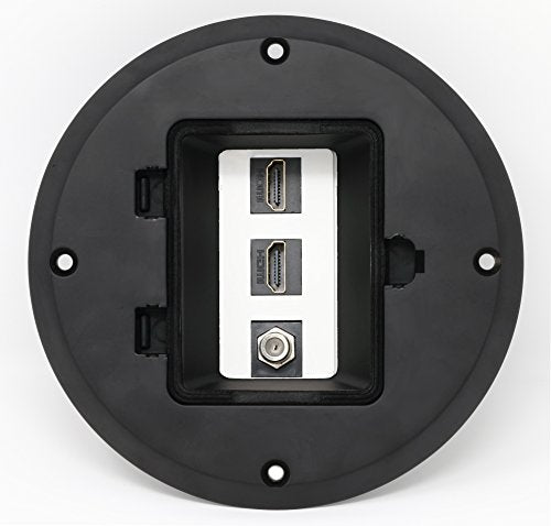 RiteAV - 2 Port HDMI 1 Coax Cable TV- F-Type Floor Box - Black