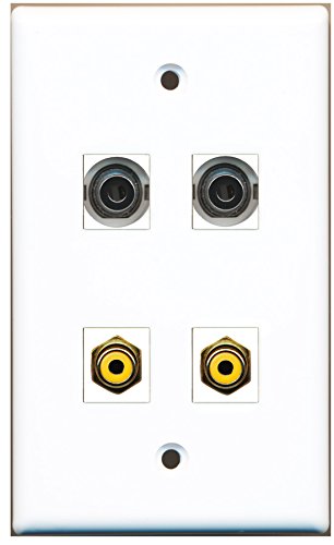 RiteAV - 2 Port RCA Yellow 2 Port 3.5mm Wall Plate