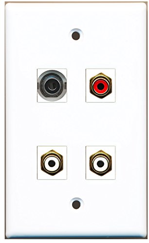 RiteAV - 1 Port RCA Red 2 Port RCA White 1 Port 3.5mm Wall Plate