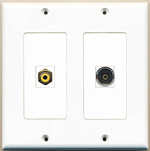RiteAV - 1 Port RCA Yellow 1 Port Toslink - Dual Gang Wall Plate