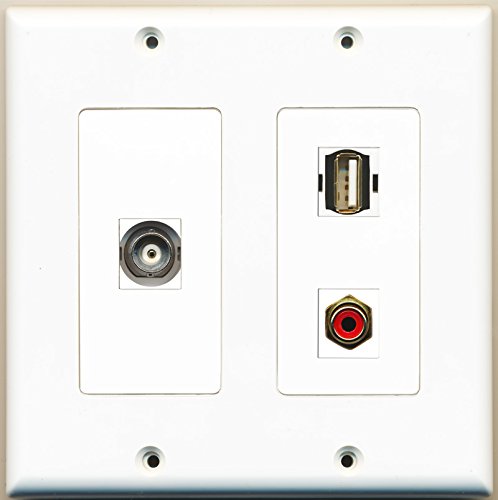 RiteAV - 1 Port RCA Red 1 Port USB A-A 1 Port BNC - 2 Gang Wall Plate