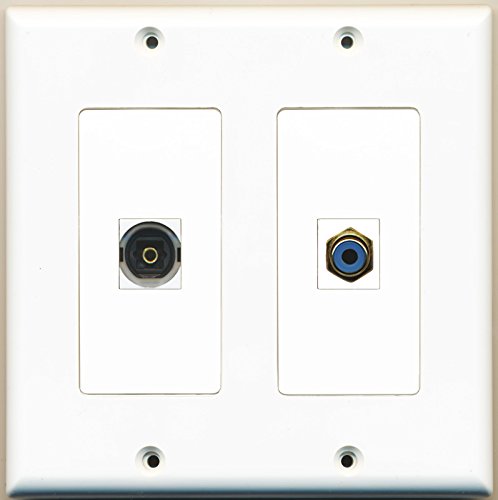 RiteAV - 1 Port RCA Blue 1 Port Toslink - Dual Gang Wall Plate