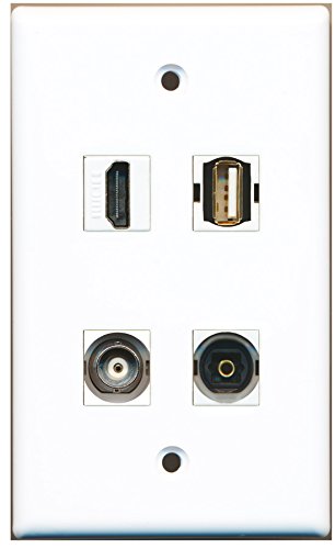 RiteAV - 1 Port HDMI 1 Port USB A-A 1 Port Toslink 1 Port BNC Wall Plate