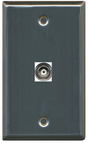 RiteAV BNC Video Wall Plate with Keystone Coupler Type Jack - 1 Port - Stainless Steel