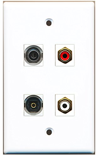 RiteAV - 1 Port RCA Red 1 Port RCA White 1 Port Toslink 1 Port 3.5mm Wall Plate