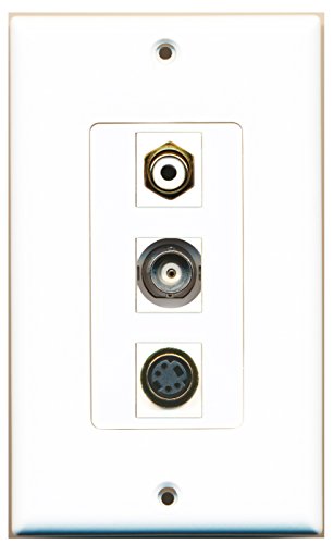 RiteAV - 1 Port RCA White and 1 Port S-Video and 1 Port BNC Decorative Wall Plate Decorative
