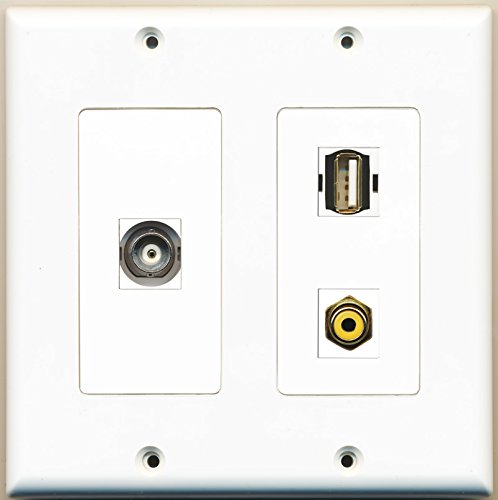 RiteAV - 1 Port RCA Yellow 1 Port USB A-A 1 Port BNC - 2 Gang Wall Plate
