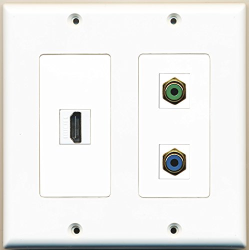 RiteAV - 1 Port HDMI 1 Port RCA Green 1 Port RCA Blue - 2 Gang Wall Plate