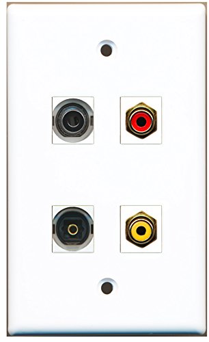 RiteAV - 1 Port RCA Red 1 Port RCA Yellow 1 Port Toslink 1 Port 3.5mm Wall Plate