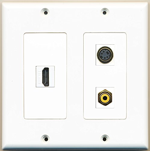 RiteAV - 1 Port HDMI 1 Port RCA Yellow 1 Port S-Video - 2 Gang Wall Plate