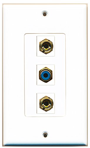 RiteAV - 1 Port RCA Blue 2 Port Banana Speaker Decorative Wall Plate Decorative
