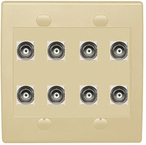 RiteAV 8 Port BNC Female/Female HD-SDI Jack Wall Plate - Ivory