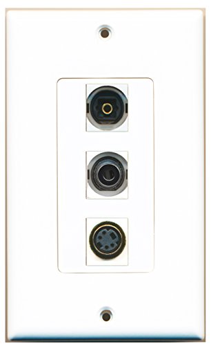 RiteAV - 1 Port S-Video and 1 Port Toslink and 1 Port 3.5mm Decorative Wall Plate Decorative