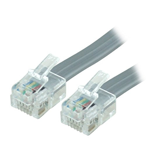 RiteAV - 50FT ( 15.2M ) RJ12/M to RJ12/M 6P6C Straight for Data Phone Line Cord - Gray