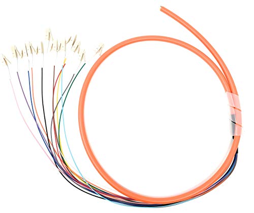 Ultra Spec Cables 12 Strand OM1 62.5/125 Multimode LC-UPC Fiber Pigtail, 3 Meter