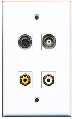 RiteAV - 1 Port RCA White 1 Port RCA Yellow 1 Port 3.5mm 1 Port BNC Wall Plate