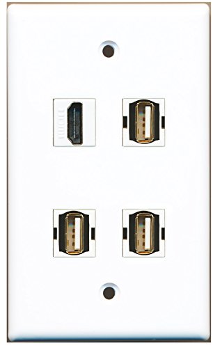 RiteAV - 1 Port HDMI 3 Port USB A-A Wall Plate