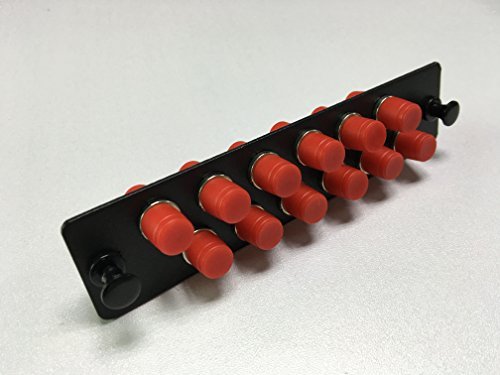 RiteAV LGX Footprint FC Adapter Panel, 12 Ports, Loaded w/12 FC Simplex Multimode Adapters, Black