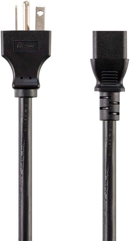 RiteAV - Heavy Duty Power Cord - 3 Feet - Black | NEMA 6-20P to IEC 60320 C13, 14AWG, 15A/1875W, SJT, 125V