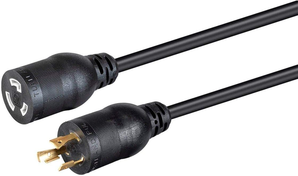 Monoprice Heavy Duty Extension Cord - Locking NEMA L5-20P to NEMA L5-20R, 20 Amp, 2500 Watt, SJT, 125V, 12AWG, 10 Feet, Black