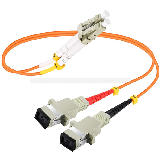 1ft Fiber Optic Adapter Cable LC (Male) to SC (Female) Multimode 50/125 Duplex