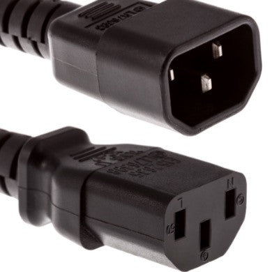 RiteAV Power Extension Cord, IEC320 C13/IEC320 C14,  18 AWG, 10A, 250V