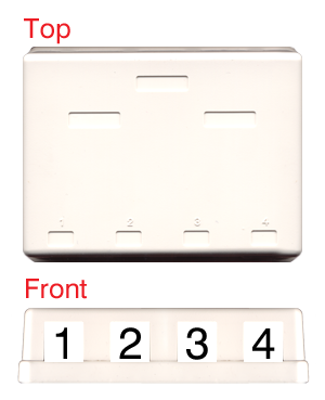 Custom White Surface Mount Enclosure with 4 Keystone Ports