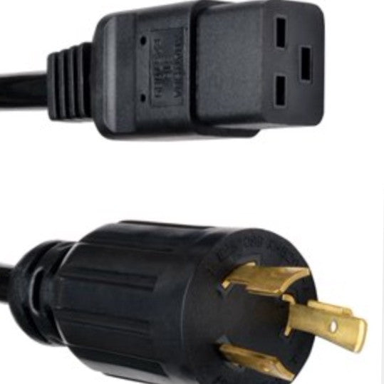 RiteAV Heavy Duty Locking Power Cord, L6-20P/IEC320 C19, 12 AWG, 20A, 250V