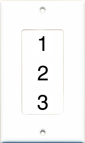 Custom 1 Gang Decorative Style White Wall Plate with 3 Keystone Ports