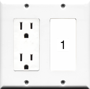Custom 2 Gang Outlet Wall Plate with 1 Keystone Port