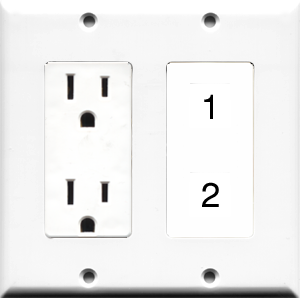 Custom 2 Gang Outlet Wall Plate with 2 Keystone Ports
