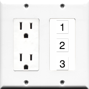 Custom 2 Gang Outlet Wall Plate with 3 Keystone Ports