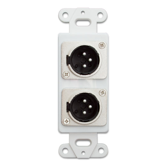 Decorative Wall Plate Insert, Dual XLR Male to Solder Type