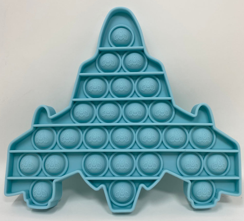 Fidget Silicone Sensory Toy - Blue Fighter Jet