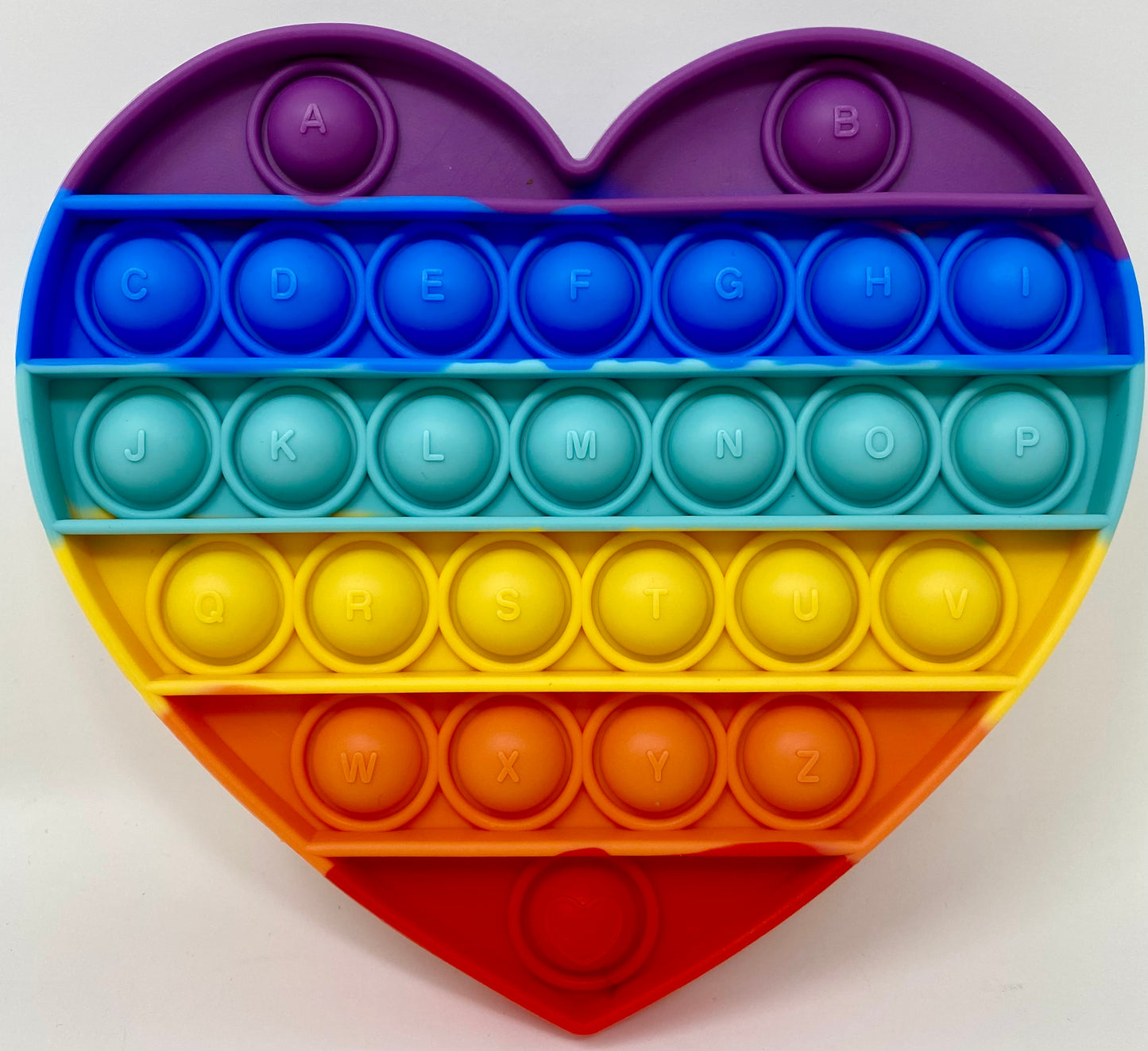 Fidget Silicone Sensory Toy - Rainbow Heart