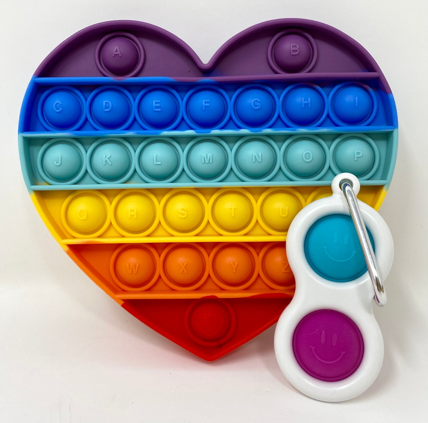 Fidget Silicone Sensory Toy - Rainbow Heart