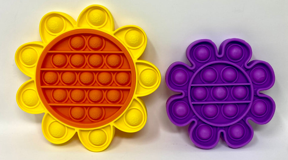 Fidget Silicone Sensory Toy Flower Shapes Multi-Pack (Flower and Sunflower)