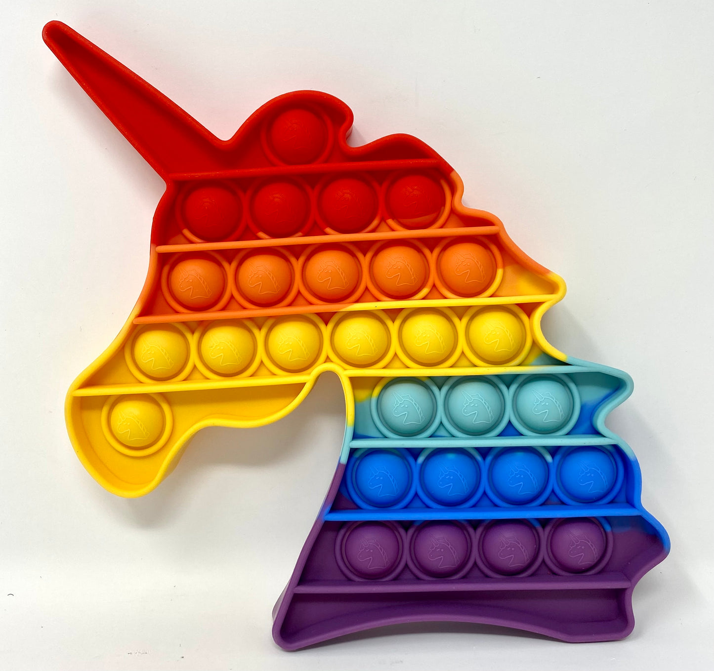 Fidget Silicone Sensory Toy - Rainbow Unicorn-shaped Head