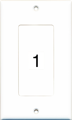 Custom 1 Gang Decorative Style White Wall Plate with 1 Keystone Port