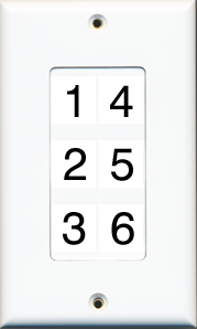 Custom 1 Gang Decorative Style White Wall Plate with 6 Keystone Ports