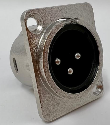 XLR 3 Pole Male D Series Heavy Duty Chassis Panel Mount Connector Bulkhead Coupler, Silver Metal Housing/Solder Contacts on back